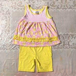 Girls 4T Sleeveless Shirt and Shorts Outfit